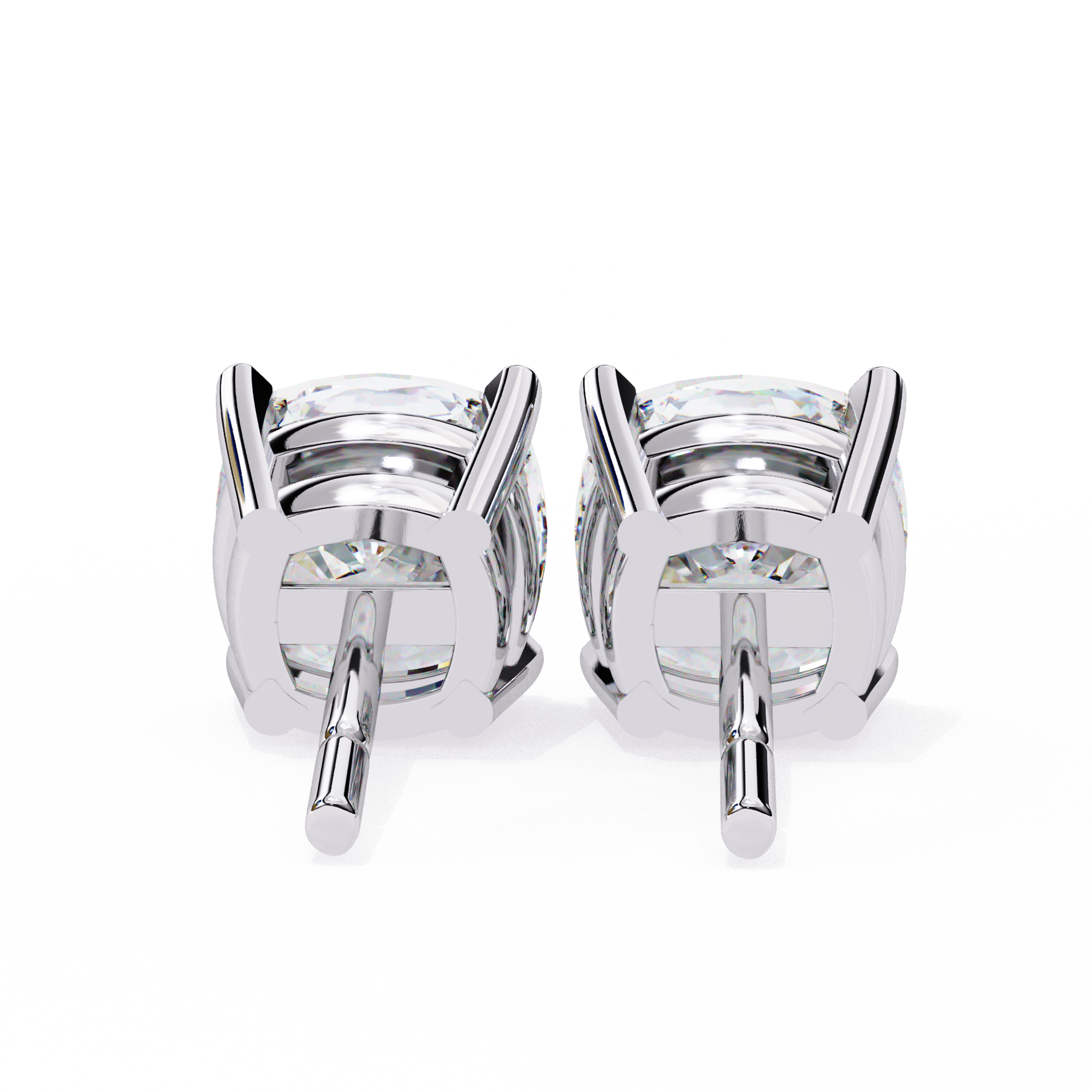 Solitairekart 2.33ct Cushion-Cut Natural Diamond Stud Earrings-H Color, VS1 Clarity